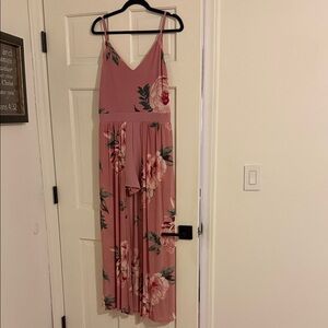 No Boundaries Pink Floral Romper w/ Train